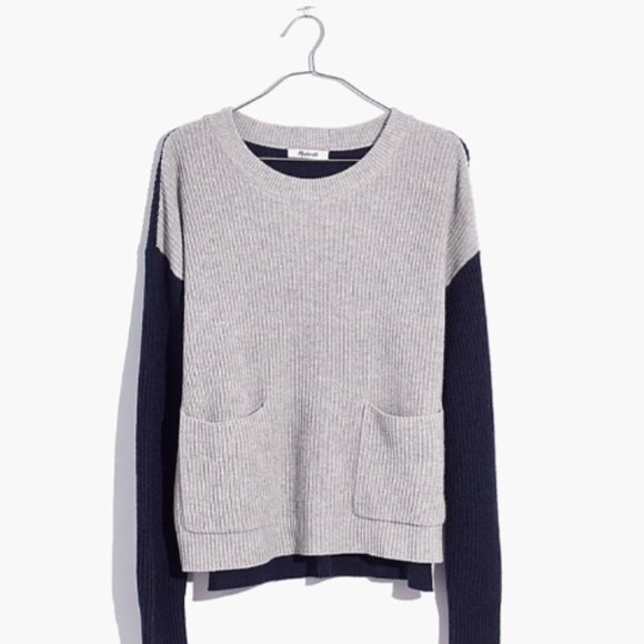 Madewell Sweaters - Madewell | Patch Pocket Pullover Color Block Sweater | Large | NWOT